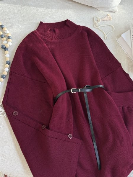 طقم تنورة ازرار