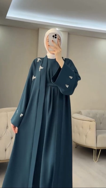 عباية قطعتين ستراس