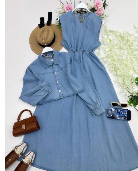 فستان جينز قطعتين