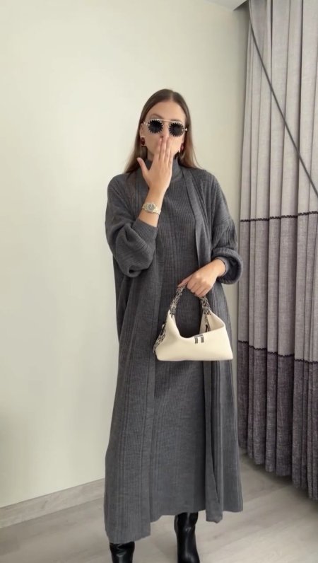 عباية تريكو قطعتين